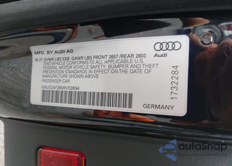 2021 Audi A6 Premium Plus 45 Tfsi Quattro S Tronic z USA, uszkodzony, nr VIN WAUE3AF26MN102694